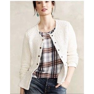 Cartonnier Looped Moto Peplum‎ Knit Jacket Womens Size XS Anthropologie Anthro